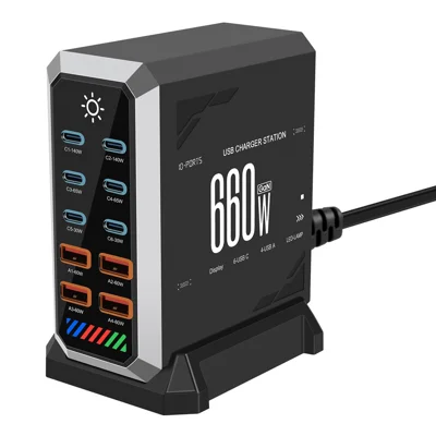 Carregador de Mesa Multiporta HHW HW18 660W GaN para Smartphone / Laptop - Plugue UE