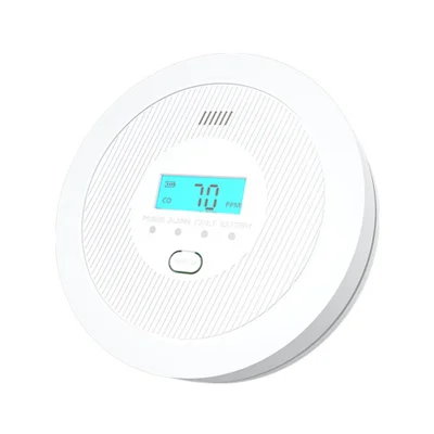 Detector de Monóxido de Carbono PG-C01 90dB Alarme Alto Monitor de Detector de CO com Visor LCD para Quarto, Cozinha (Sem Bateria) - Branco