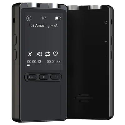 N27 Bärbar MP3-spelare med Bluetooth, stor lagringskapacitet, flerspråkig inspelare, 20 timmars vänteläge, enkeltryckinspelning, ljudspelare