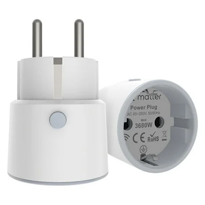 NEO Matter NAS-WR01WM Presa Intelligente WiFi 16A con Misuratore di Energia, Controllo Intelligente per Apple / Google / Amazon - Spina UE