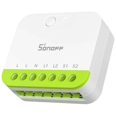 SONOFF MINI-ZB2GS 2-Gang Zigbee Smart Switch with Dual Load Control Module for Home Automation - White