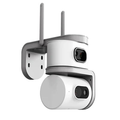 Caméra double écran QD01, caméra de surveillance IP WiFi avec vision nocturne et suivi automatique - Prise UE
