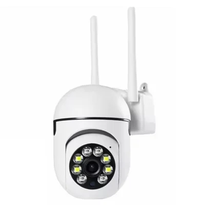 Caméra de sécurité V380 WiFi PTZ, vision nocturne, audio bidirectionnel, capteur CMOS, caméra de surveillance - Prise UE / Blanc