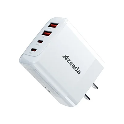 AZEADA 65W GaN Fast Charger 2 USB-A + 2 USB-C Charging Adapter for Laptop Tablet Smartphone - US Plug/White
