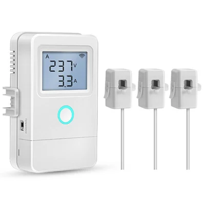 PW03 3-Phase WiFi Smart Energy Meter with LCD Display Temperature Alarm Smart Energy Monitor for Home Industrial