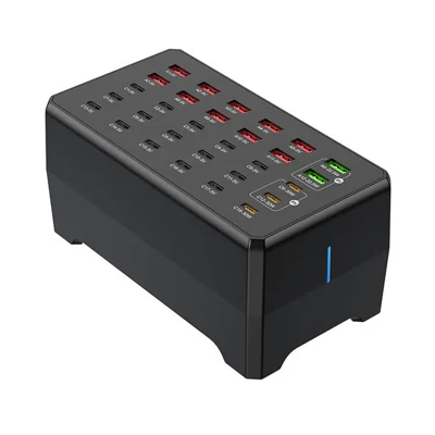 WLX-268F USB-A + Type-C 30-port opladestation 30 W hurtig opladning Desktop oplader Hub til telefon tablet - US stik