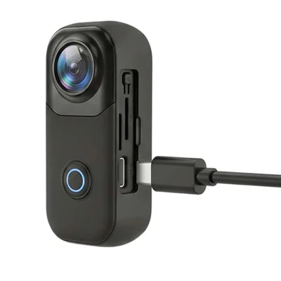 mz01 4K Action Camera with Type-C Cable 142 Degree Wide Angle EIS Anti-Shake 800mAh IP65 Waterproof Sports Cam for Cycling (No Memory Card) - Black