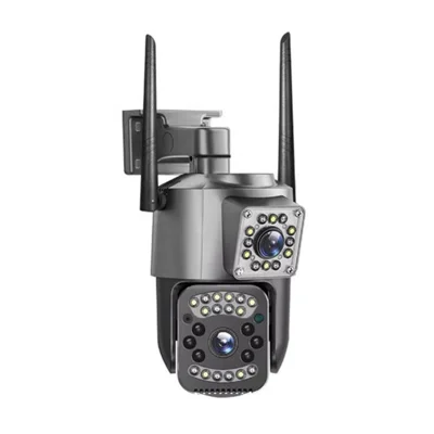 WiFi APP Dual-Lens Security Camera 2MP+2MP Outdoor Waterproof Full Color Night Vision IP66 Weatherproof Safety Camera - EU Plug