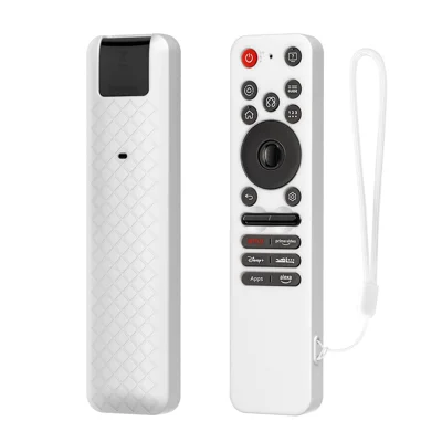 For LG MR25GA TV Remote Control Silicone Case Diamond Texture Shockproof Anti-slip Protective Cover - White