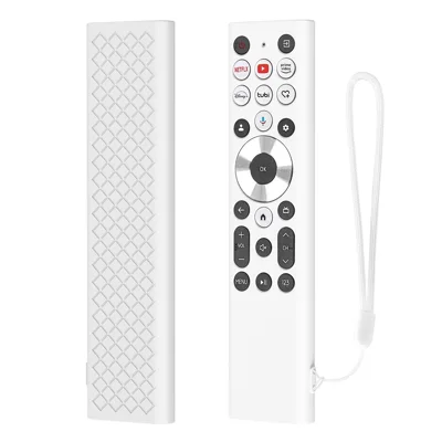 For Hisense ERF6A80 / ERF6G80H / ERF6F80H Remote Control Silicone Case Anti-Drop Full Coverage Protective Cover with Lanyard - White
