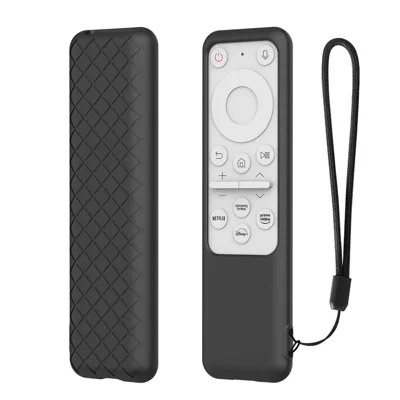 Silicone Case for Samsung BP59-00149A / BP59-00149B / TM2261S Monitor Series M7 / M8 Smart Remote Control Shockproof Anti-Slip Protective Cover with Lanyard - Black