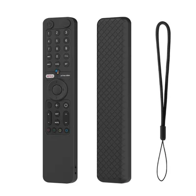 For Xiaomi P1 / P1E / Q1 / Q1E / XMRM-19 Remote Control Silicone Case Shockproof Anti-Drop Protective Cover with Lanyard - Black