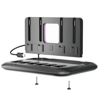 IPLAY HBS-2879 Supporto di Raffreddamento per Nintendo Switch 2 / OLED / Switch Dock di Ricarica con Illuminazione RGB e Scomparto per Schede di Gioco - Nero