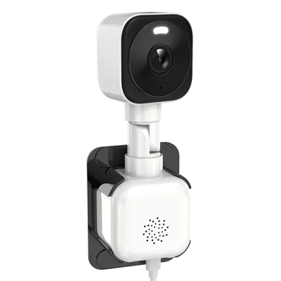 Caméra Wi-Fi K6W-2 2K à double objectif pour fenêtre, caméra de sécurité sans perçage pour usage domestique et commercial - Blanc
