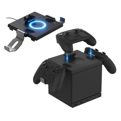 PGTECH GP-833 Draadloze Oplaadstand Houders voor Steam Machine / Steam Controller / Steam Controller (2e generatie) - Zwart