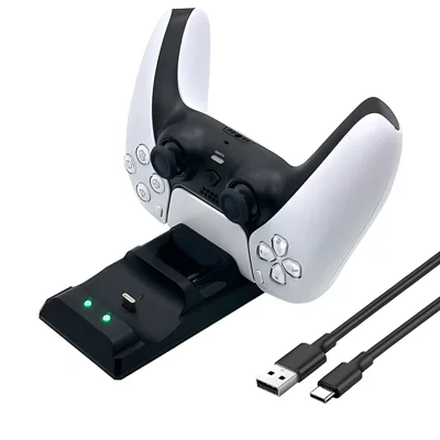 5201 Charging Dock for Sony PlayStation 5 Controller Dual Slot Charging Station with LED Indicator - Black