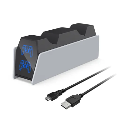 DOBE FOMIS ELECTRONICS TP5-3571A For Sony PlayStation 5 Elite/DualSense Controller Dual Slot Charging Station RGB LED Indicator Dock