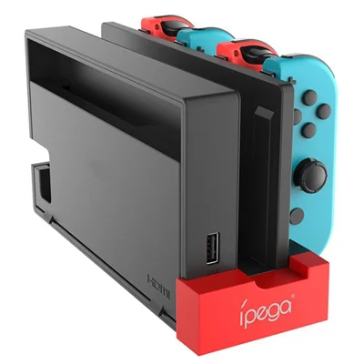 IPEGA PG-9186 Cargador USB 2.0 para Joy-Cons con 4 ranuras de carga para Joy-Con y luces indicadoras