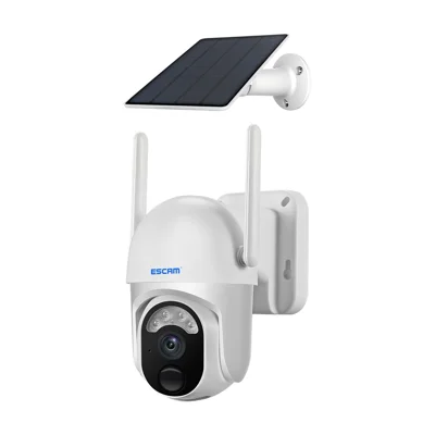 Cámara IP ESCAM QF103 3MP con Almacenamiento en la Nube, PT, WiFi, Alarma PIR, Visión Nocturna a Todo Color + Panel Solar, Cámara de Seguridad con Monitor y Audio Bidireccional
