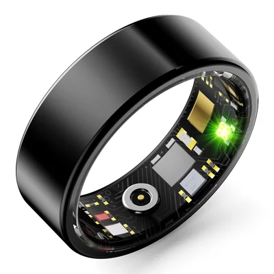 R11M Smart Ring Health Sleep Monitoring Fitness Tracker - Black / 17.3mm