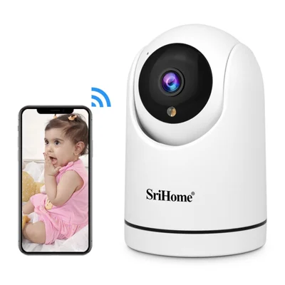 SRIHOME SH042 Two Way Audio PTZ IP Camera Indoor Baby Monitor Motion Detection 2MP WiFi Camera - US Plug