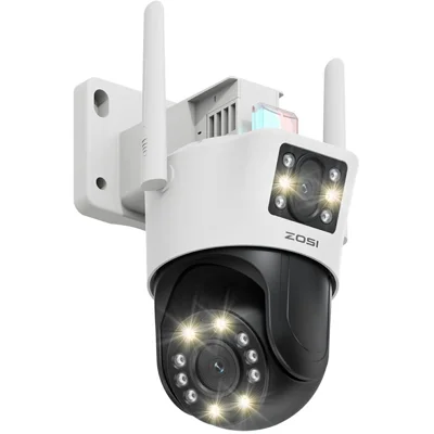 ZOSI C298SE 6MP Dubbellins HD WiFi-kamera, spårning av människor, tvåvägs ljud, säkerhetskamera – UK-uttag