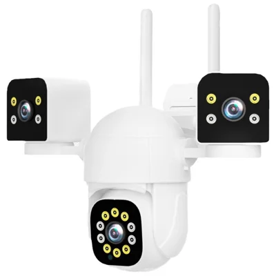 PC288-B3Y10-2MP Three-Screen WiFi Surveillance Camera Panoramic Rotation Night Vision HD Waterproof Camera (Without Memory Card) - US Plug