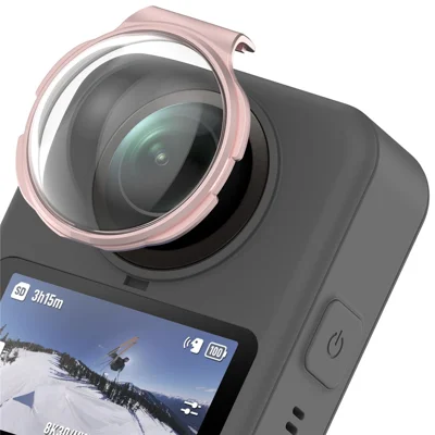 2Pcs For DJI Osmo 360 Lens Protector UV Filter Optical Tempered Glass Camera Cover - Pink