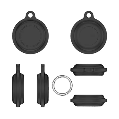 For Motorola Moto Tag Tracker Silicone Case Waterproof Soft Full Body Protective Cover - Black