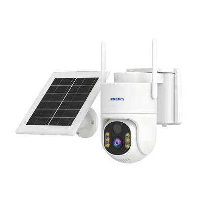 Caméra de sécurité sans fil ESCAM QFS71 3MP Solaire, Alarme PIR, Audio bidirectionnel, Vision nocturne, avec carte SIM virtuelle 4G