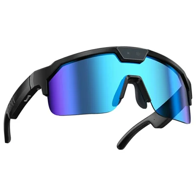 Q01 AI Smart Glasses Real Time Translation 8MP Camera Anti Shake Sports Recording Camera for Outdoor Cycling - Blue