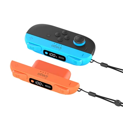 IPEGA 2Pcs For Nintendo Switch 2 Joy-Con Controller Portable Battery Pack with LED Display Ergonomic Grip Charger - Red+Blue/SW2115