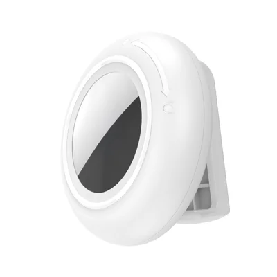 CP65 For AirTag Tracker Hard PC Cover IPX8 Waterproof Protective Case with Back Clip - White