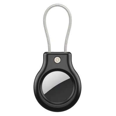 CP30 For Apple AirTag Drop-proof Hard PC Cover Anti-theft Security Lock Protective Case - Black