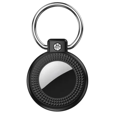 CP83 pour AirTag (2e génération) / Étui de protection IP68 étanche, coque rigide en PC texture diamant - Noir