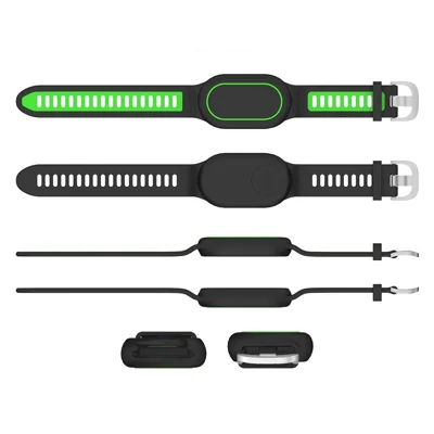 Q116 Bracelet en Silicone pour Samsung Galaxy SmartTag2, Coque de Protection, Bracelet Étanche Bicolore - Vert