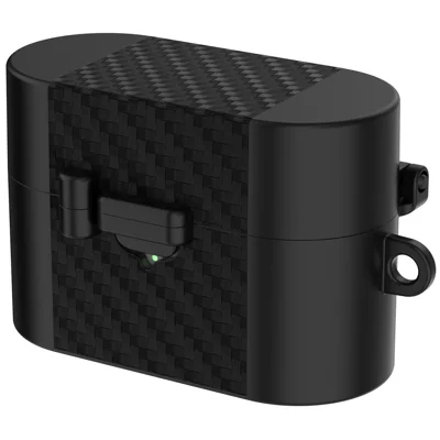 Capa de Proteção em TPU para Sony WF-1000XM6 com Fecho Magnético e Gancho Mosquetão - Preto
