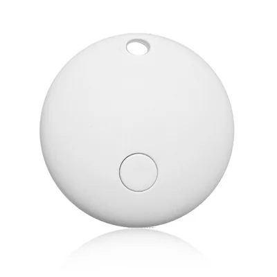 F08 Runder Smart Tracker Bluetooth-GPS-Ortungsgerät zur Diebstahlsicherung für Auto, Geldbörse, Schlüssel – Weiß