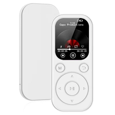 MP3-01D MP3-/MP4-Player ohne TF-Karte, 1,8-Zoll-TFT-Bildschirm, Bluetooth 5.4, FM-Radio, Video-Player – Weiß