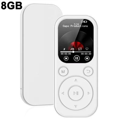 MP3-01D MP3 / MP4 Player mit 8 GB TF-Karte, 1,8-Zoll-TFT-Bildschirm, Bluetooth 5.4, FM-Radio, Video-Player – Weiß