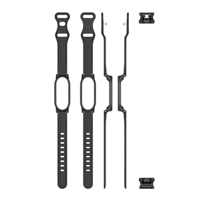 Silikon-Armband mit PC-Schutzhülle für Plaud NotePin / NotePin S, stoßfester Armband-Überzug - Schwarz