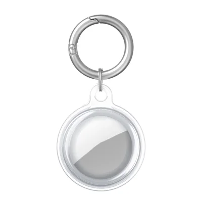 Chockabsorberande mjuk TPU-skalhölse med nyckelring för Apple AirTags 2021 - Transparent