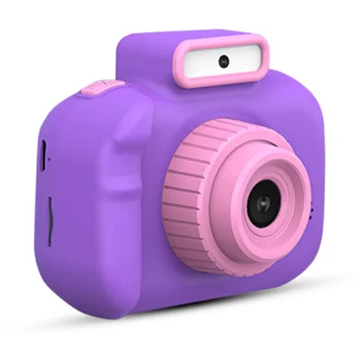 H7 Kids Camera 4000W Front / Rear Dual-Lens Digital Camera Portable Handheld Video Camera Toy Support 32G Memory Card - Purple