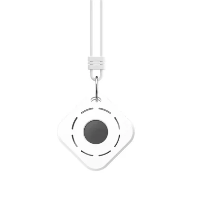 Silicone Protective Case for Apple Airtag GPS Finder Mini Washable Waterproof Scratch-Resistant Pet Loop Holder Keyring Cover - White
