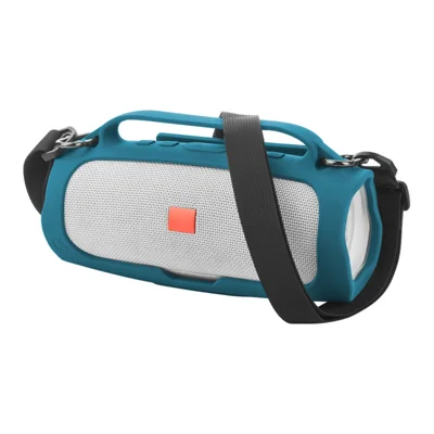 TXESIGN Silicone Sleeve for JBL Charge4 Portable Wireless Bluetooth-compatible Speaker Carrying Case with Shoulder Strap - Blue