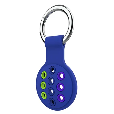 For Apple AirTag Bluetooth-compatible Tracker Silicone Case Protective Cover with Ring Buckle - Style A