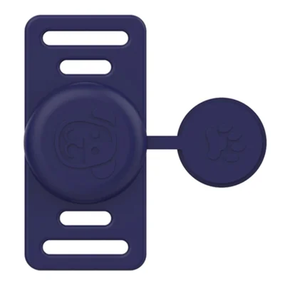 For Apple AirTag Pet Dog Silicone Case Protective Cover with Lid - Midnight Blue