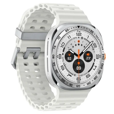 Type E for Samsung Galaxy Watch Ultra 47mm Bezel Ring Stainless Steel Bezel Loop Adhesive Cover - Silver / Black Characters