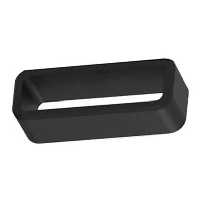 16mm Watch Band Silicone Fastener Ring Watch Strap Holder Loop Replacement - Black