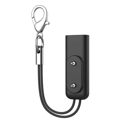 For Xiaomi Mi Band 8  /  9  /  10 Pro  /  Redmi Watch 4  /  5 Portable Magnetic Charging Adapter with Lanyard Clip - Black
